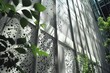 © JK_kyoto - The leaves of a tree are reflected on a perforated metal facade.