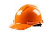 © Osc AI - A bright orange hard hat with a black visor, white background, transparent background