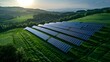 Transitioning to Renewable Energy: Solar Panels Transforming the Landscape for a Sustainable Future. Concept Sustainable Energy, Solar Panels, Landscape Transformation, Renewable Resources