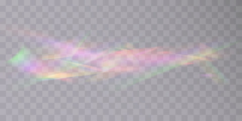 Poster - Rainbow light. Rainbow light refraction isolated on transparent background. Vector