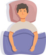 Room sleep pillow icon cartoon vector. Calm cute relax. Funny pose