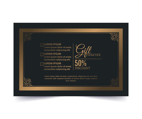 Wall Mural - Menu restaurant luxury gift voucher design template