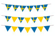 Flag of Sweden bunting elements isolate for decoration background border vector illustration. 