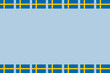 Flag of Sweden blue background frame border for decoration background border vector illustration with copy space