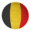 Soccer ball with belgium team flag isolated on white