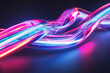 An image showcasing a neon tube sculpture against a black background.
