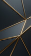 The black and gold 3D abstract vertical background is perfect for a presentation template. The abstract background features a parametric low-poly triangle design. 3d rendering illustration not AI