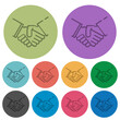 Handshake outline color darker flat icons