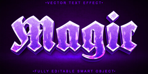 Wall Mural - Purple Glitter Magic Vector Fully Editable Smart Object Text Effect