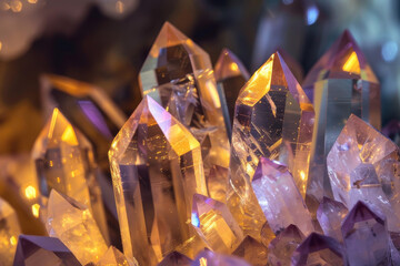 Wall Mural - an image depicting an artistic display of crystals, focusing on their aesthetic qualities - generati