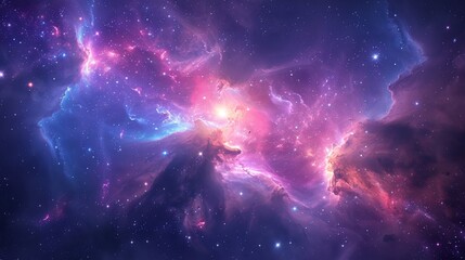 Wall Mural - an awe-inspiring high-resolution image of a colorful cosmic nebula, showcasing the brilliant star cl