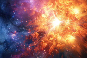 the awe-inspiring explosion of a supernova, illustrating the moment a star undergoes a catastrophic 
