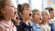 a group of children singing in a choir