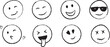 © Graphic Studio15 - Set of Hand drawn sketch style. Emoji with different emotion mood, happy, sad, smile face icon collection. Vector Illustration.