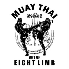 Wall Mural - illustration vector muay thai poster style