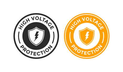 Wall Mural - High voltage protection badge. Suitable for power system device and information sign