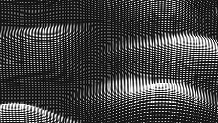 Wall Mural - Point wave smooth texture. Abstract dot background. Technological cyberspace background.