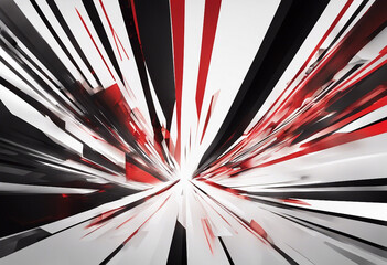Wall Mural - Sleek and modern abstract vector background featuring geometric elements in black white and red motion