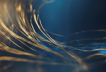 Wall Mural - Blue with gold lines abstract background