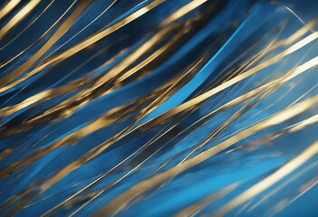Wall Mural - Blue with gold lines abstract background
