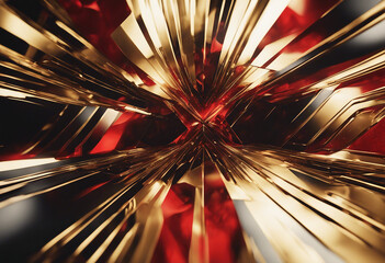 Wall Mural - gold red black abstract geometric presentation