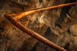 A medieval longbow strung with sinew, its power drawn from ancient methods.