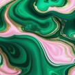 abstract swirling patterns of green, pink, and gold colors. fluid lines, waves, marble or liquid mixtures. concepts: fashion industry, fabric prints, luxury product packaging, digital wallpapers