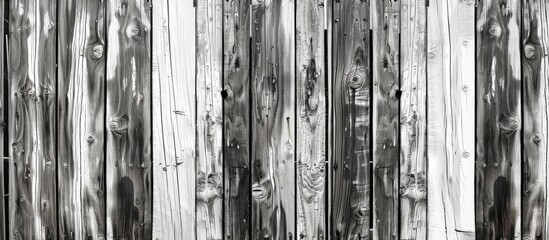 Wall Mural - Abstract black and white wooden fence background with an amazing wood texture wallpaper effect.