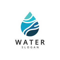 Wall Mural - Drop Water Logo Design Illustration