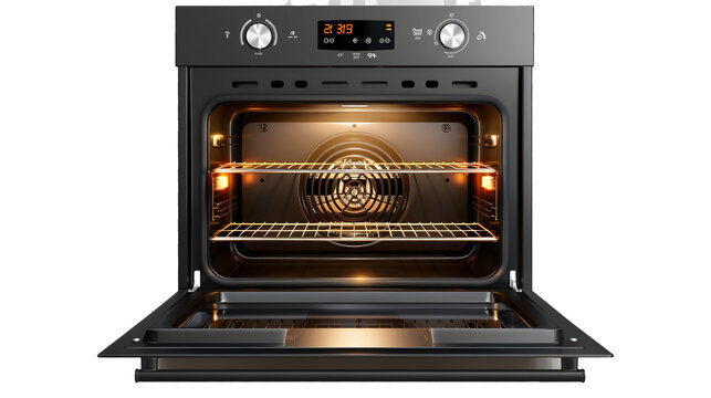 A smart oven with convection capabilities on a transparent background. PNG format, This PNG file, with an isolated cutout object on a transparent background.