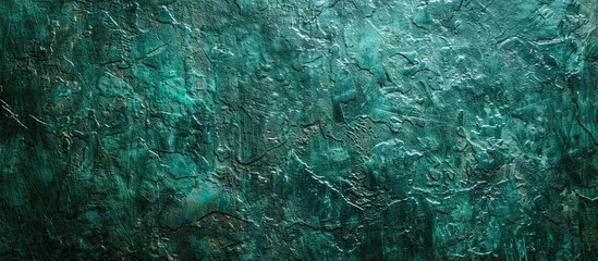 Green decorative plaster or concrete texture with a vignette. Abstract and textured grunge background ideal for designing purposes.