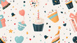 The Birthday Background. Birthday background with cupcake confetti cap sparkle