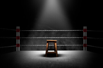 Sticker - An empty seat in the middle of a boxing ring