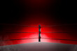 Red rope on the boxing ring corner