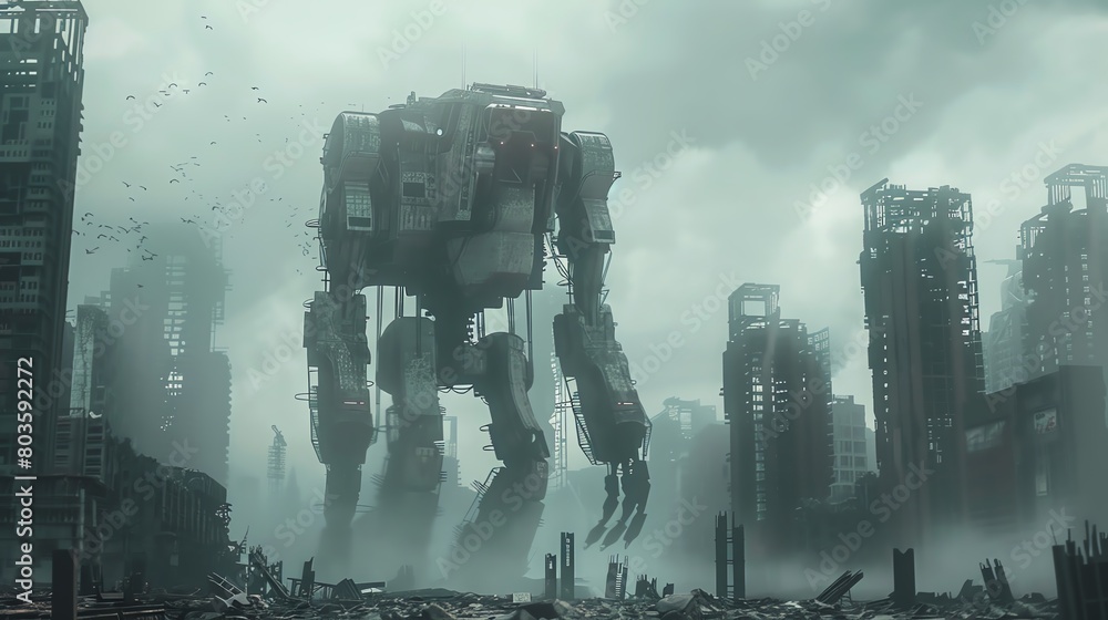 Capture A Desolate Dystopian Cityscape With Towering Robotic Creations capture-a-desolate-dystopian-cityscape-with-towering-robotic-creations