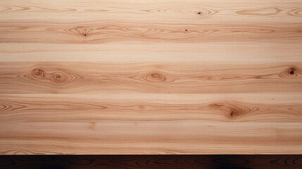 Wall Mural - imagine A minimalist aerial shot of an empty wooden table in a natural beech tone.