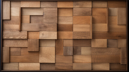 Poster - imagine An abstract top-down view of an empty wooden palette in a rustic oak hue.