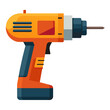 colorful flat illustration of electric drill, impact wrench, nail gun