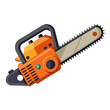 colorful flat illustration of chainsaw