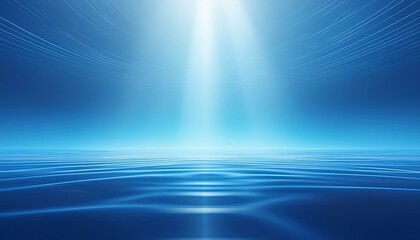 Wall Mural - A calming, blue-toned underwater scene with light filtering through water, ideal for health