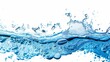 blue water with splash and air bubbles isolated on white background. water. Illustrations