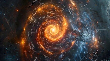 Wall Mural - Swirling Cosmic Vortex of Brilliant Celestial Energy and Interstellar Luminosity