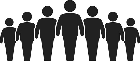 People crowd icons. Large group of people. Team of men or women. People gathering together, standing in queue. Person pictogram icon vector set