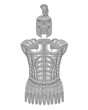 Spartan warrior armor, Vintage engraving drawing style illustration