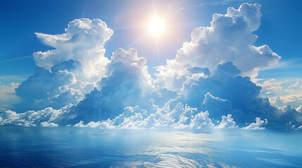 Canvas Print - Background beautiful blue sky and sunshine