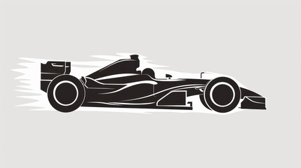 formula racing car silhouette, ink drawing