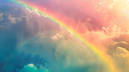 Wall Mural - rainbow over the ocean