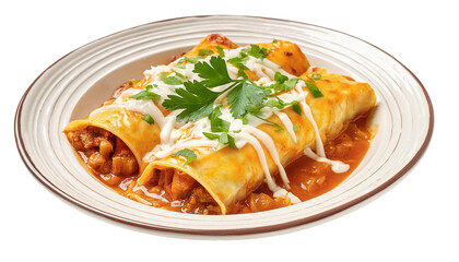 Wall Mural - special Beef enchiladas with tomato sauce and cheese