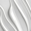 © mj - hite cosmetic cream texture with curved lines, closeup. The background is white and smooth. Generating AI