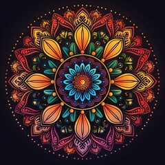 Wall Mural - Nirmana Flower Mandala